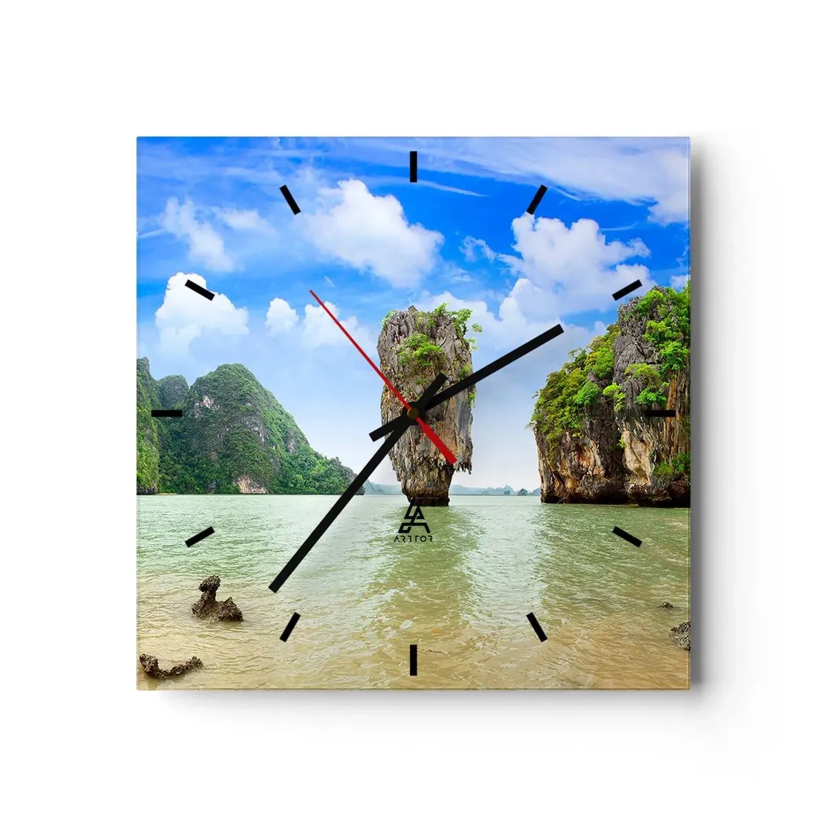 Relógio de parede - Relógio em vidro - Maravilhas rochosas da natureza - 40x40 cm