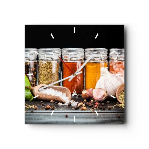 Relógio de parede - Relógio em vidro - Para que a vida tenha um sabor - 30x30 cm