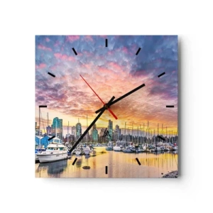 Relógio de parede - Relógio em vidro - Cidade de mil marinheiros - 30x30 cm