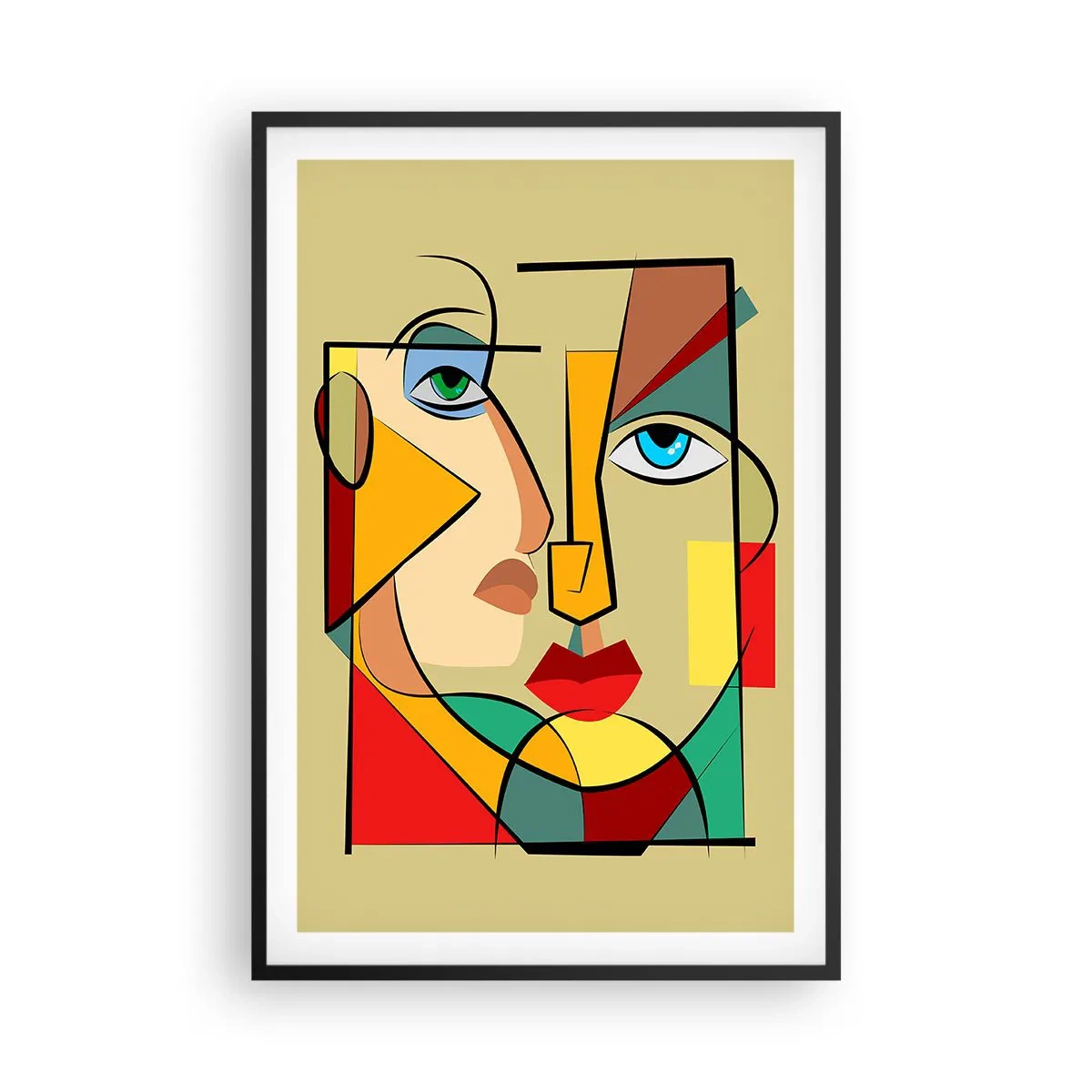 Pôster com moldura preta - Casal que combina - 61x91 cm