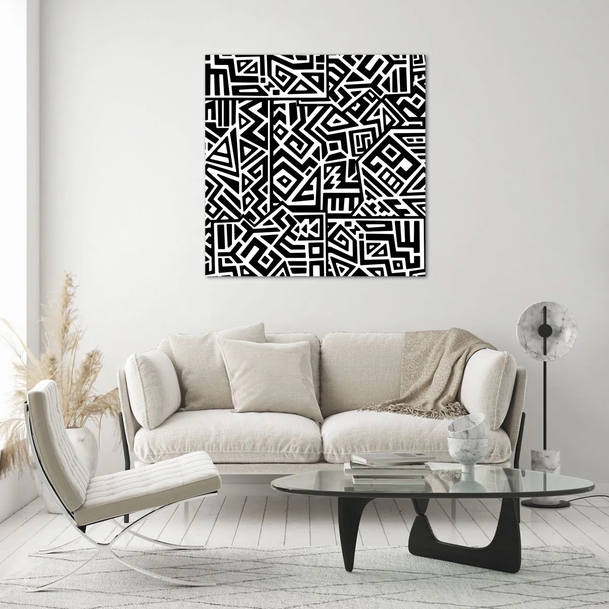 Quadro em vidro - Composição pré-colombiana - 70x70 cm