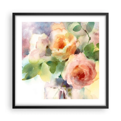 Pôster com moldura preta - Delicado como uma aquarela - 50x50 cm