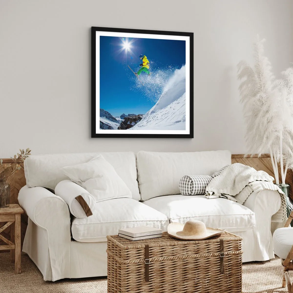 Pôster com moldura preta - Dançando com as montanhas - 60x60 cm