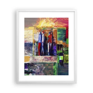 Pôster em moldura branca - Relacionamentos e emoções - 40x50 cm