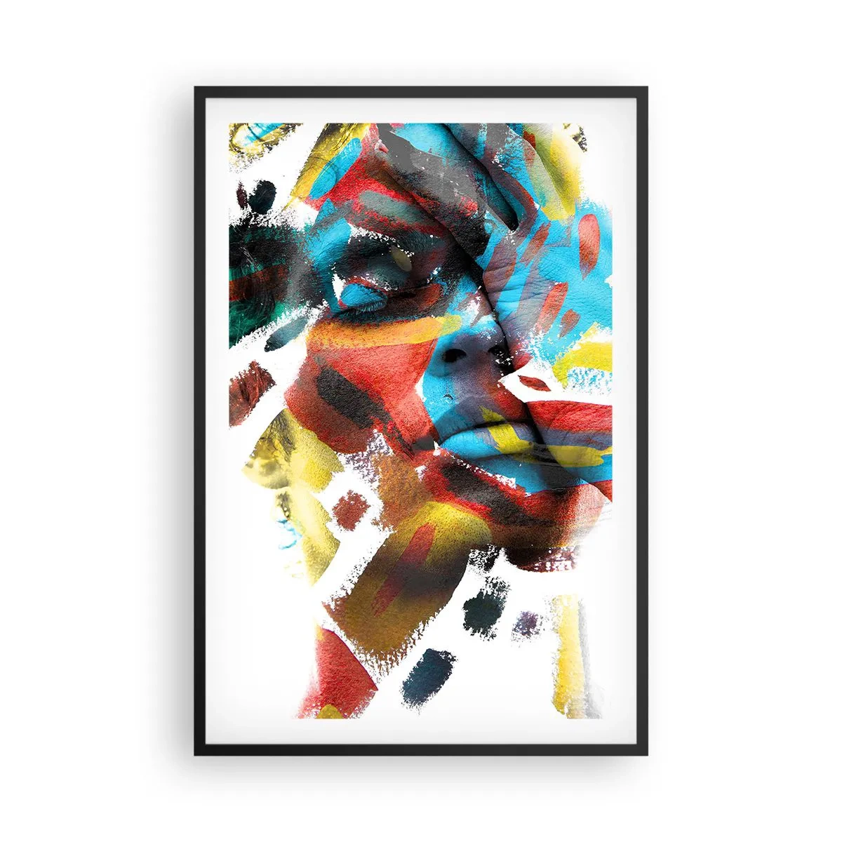 Pôster com moldura preta - Personalidade colorida - 61x91 cm