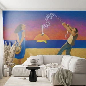 Papel de Parede Autocolante Deluxe Sticker - Mais do que uma estrela do céu - Abstração, Mulher e Homem, Pintura - 250x175 cm