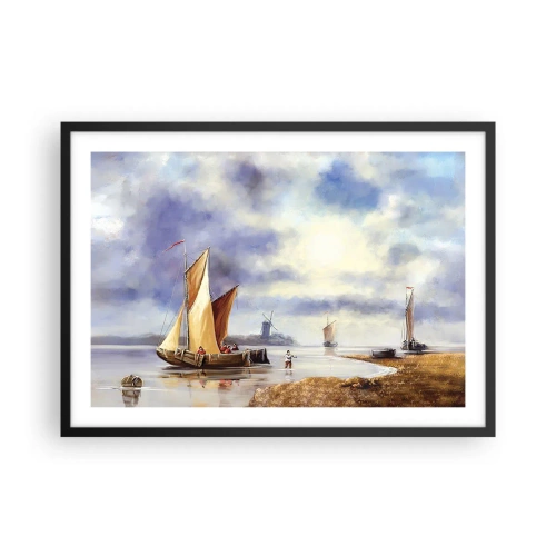Pôster com moldura preta - O regresso dos marinheiros - 70x50 cm