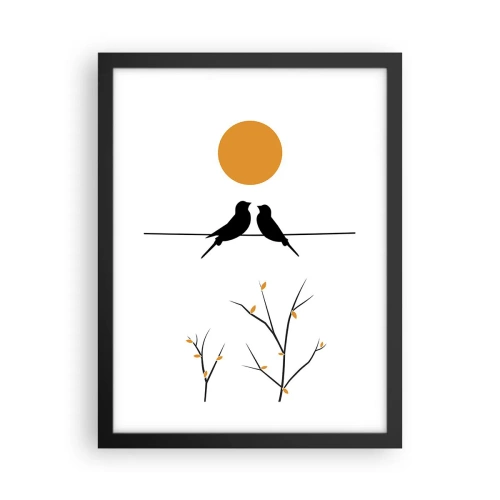 Pôster com moldura preta - A noite dos rouxinóis - 30x40 cm