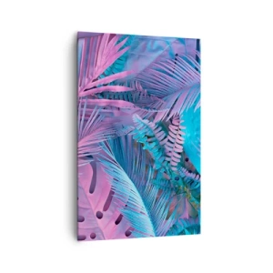 Quadro em tela - Trópicos em rosa e azul - 80x120 cm