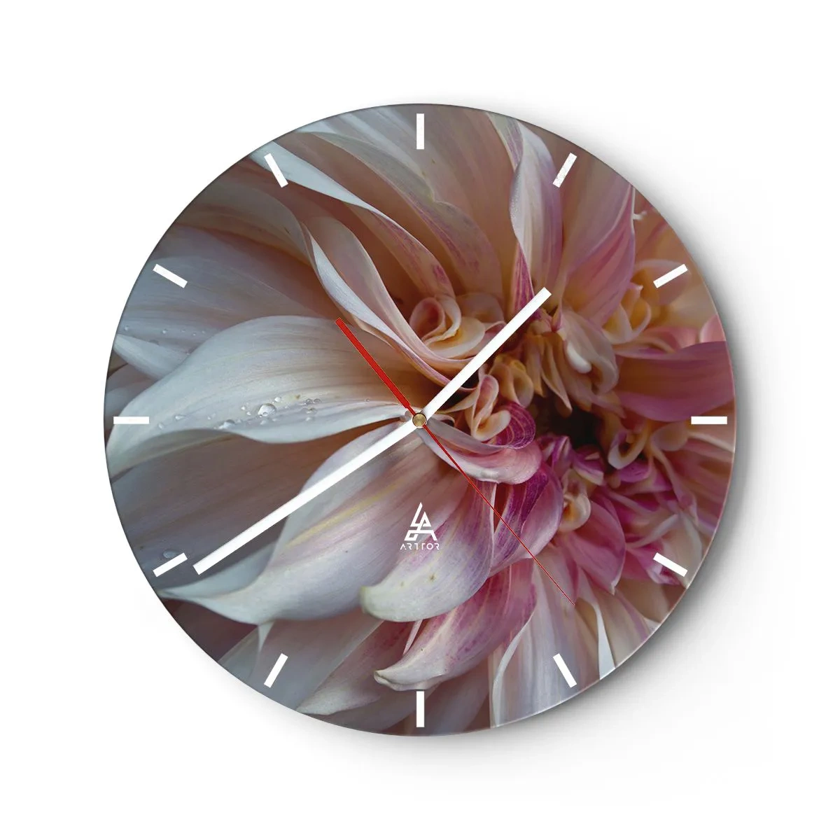 Relógio de parede - Relógio em vidro - Frescor florescente - 40x40 cm