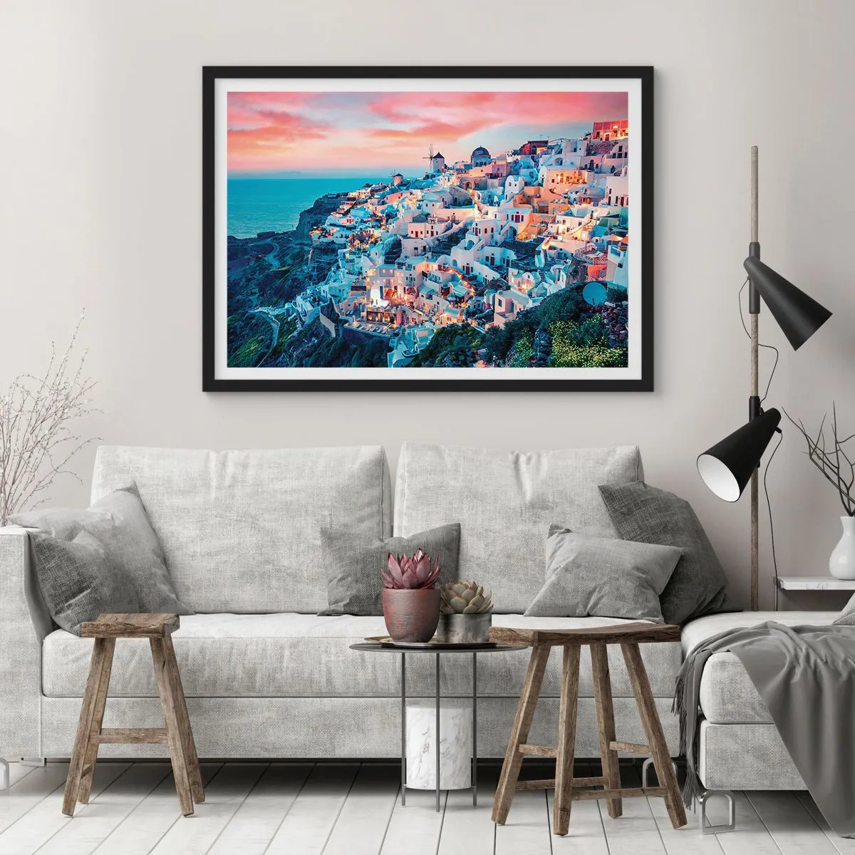 Pôster com moldura preta - As suas grandes férias gregas - 70x50 cm