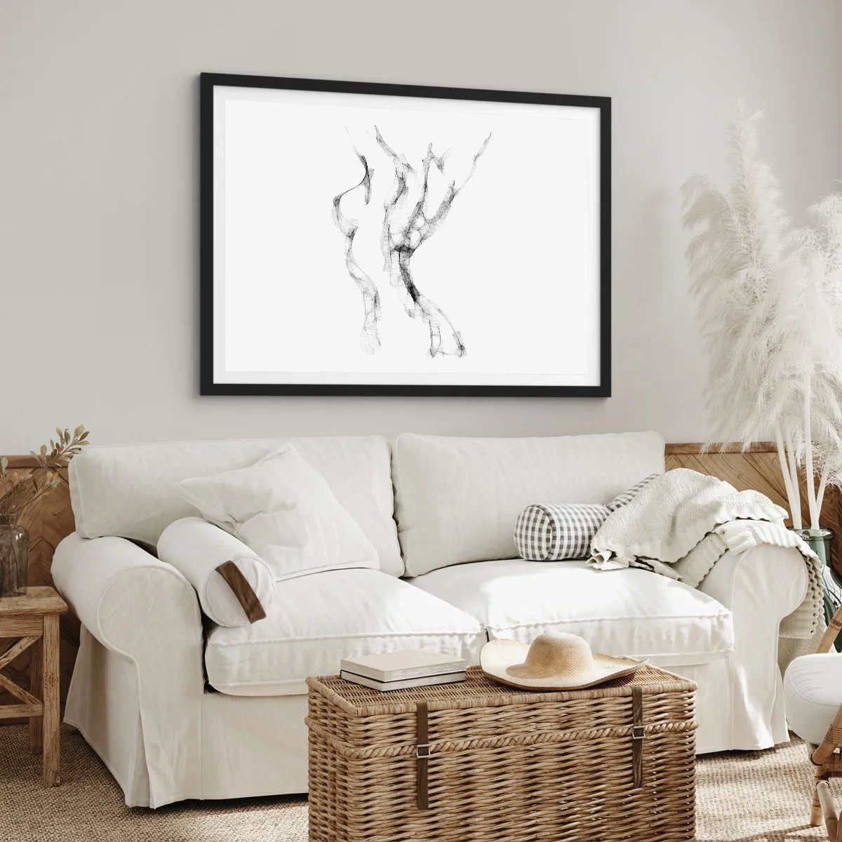 Pôster com moldura preta - Bonita e forte - 70x50 cm