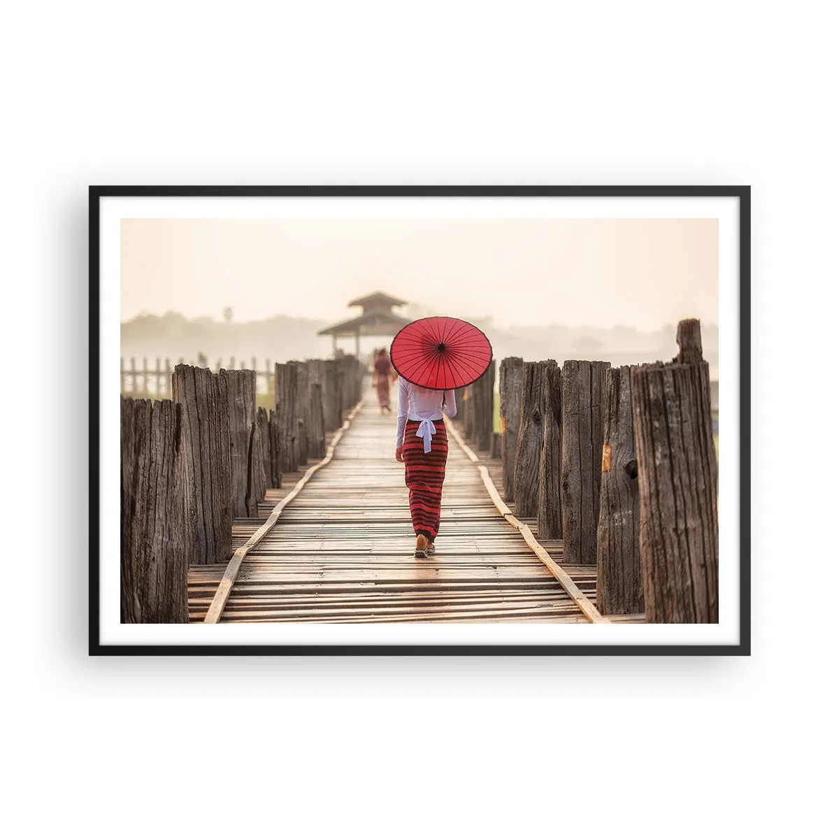 Pôster com moldura preta - Na ponte velha - 100x70 cm