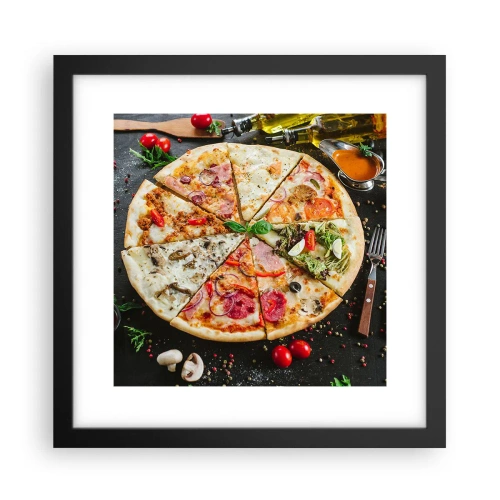 Pôster com moldura preta - Gama de sabores - 30x30 cm