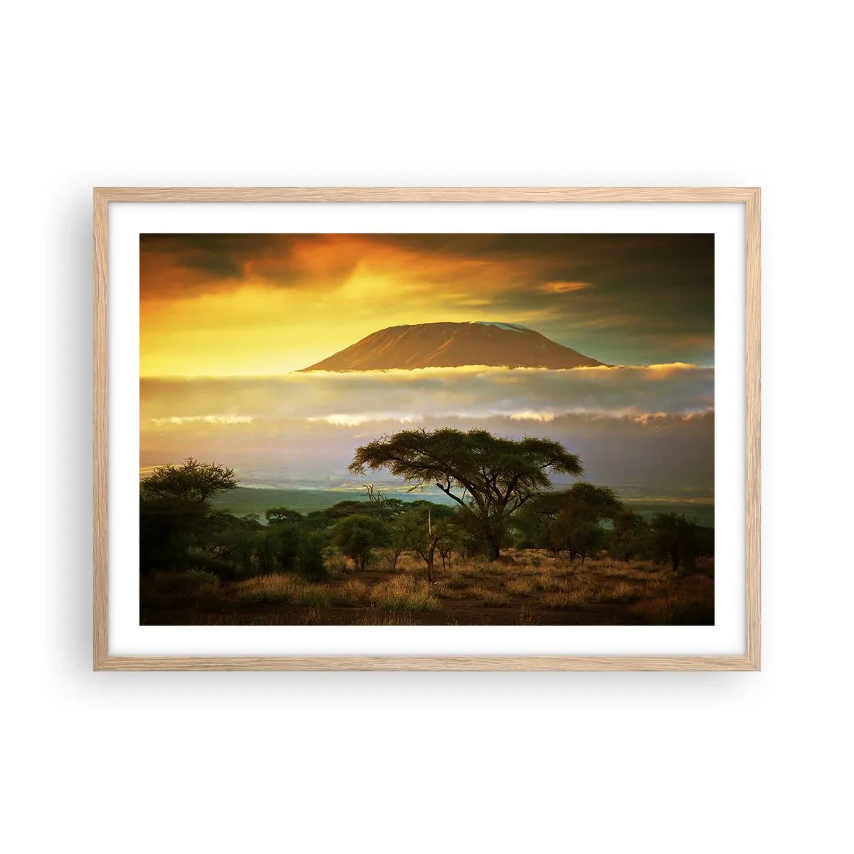 Pôster com moldura de carvalho claro - O sonho do viajante - 70x50 cm