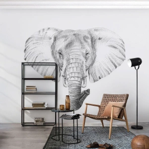 Papel de Parede Premium Canvas - Havia um elefante, grande como um elefante - Animais, Elefante, Gráficos - 400x280 cm