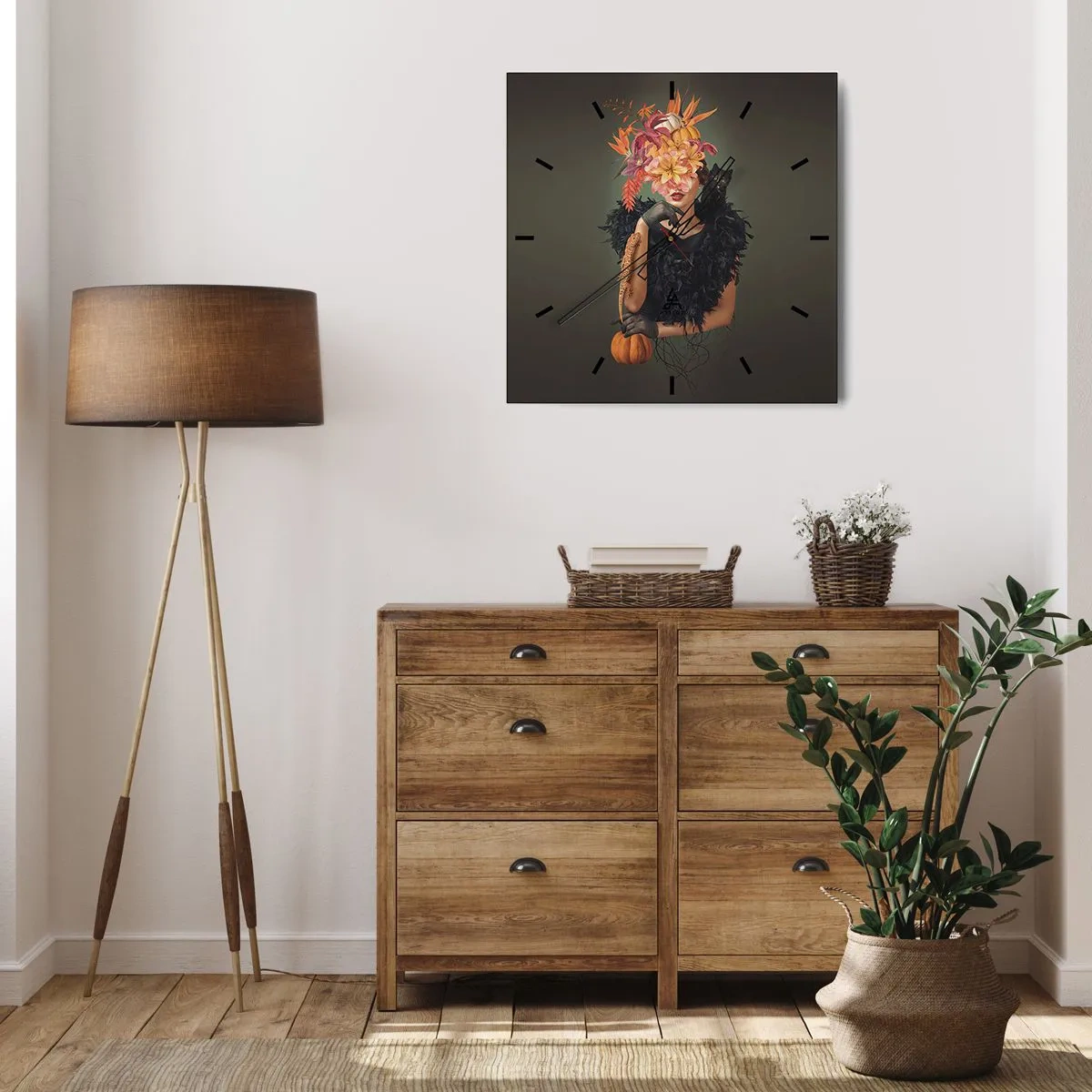 Relógio de parede - Relógio em vidro - O feitiço da bruxa - 40x40 cm