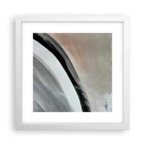Pôster em moldura branca - Composição: arco preto e cinza - 30x30 cm