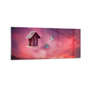 Quadro em vidro - Convite para jantar - 100x40 cm