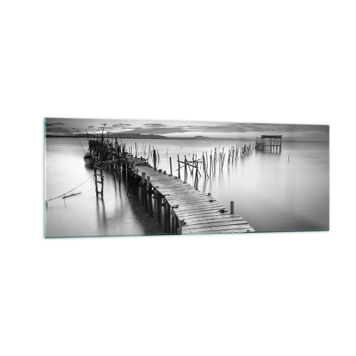 Quadro em vidro - A tranquilidade de uma costa esquecida - 140x50 cm