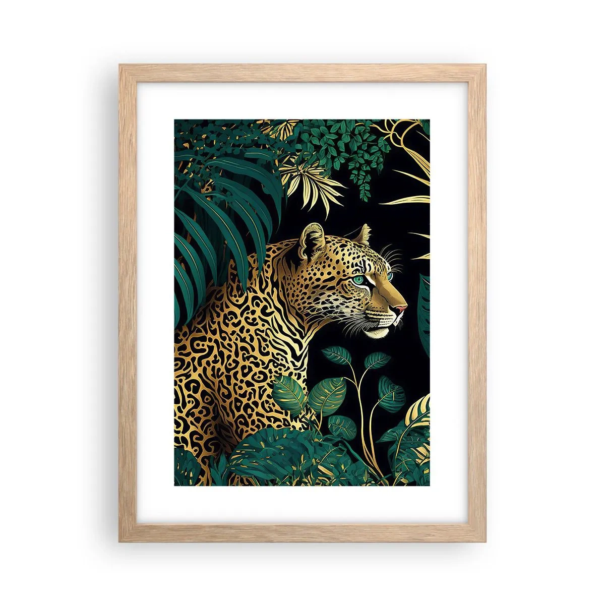Pôster com moldura de carvalho claro - Um anfitrião na selva - 30x40 cm