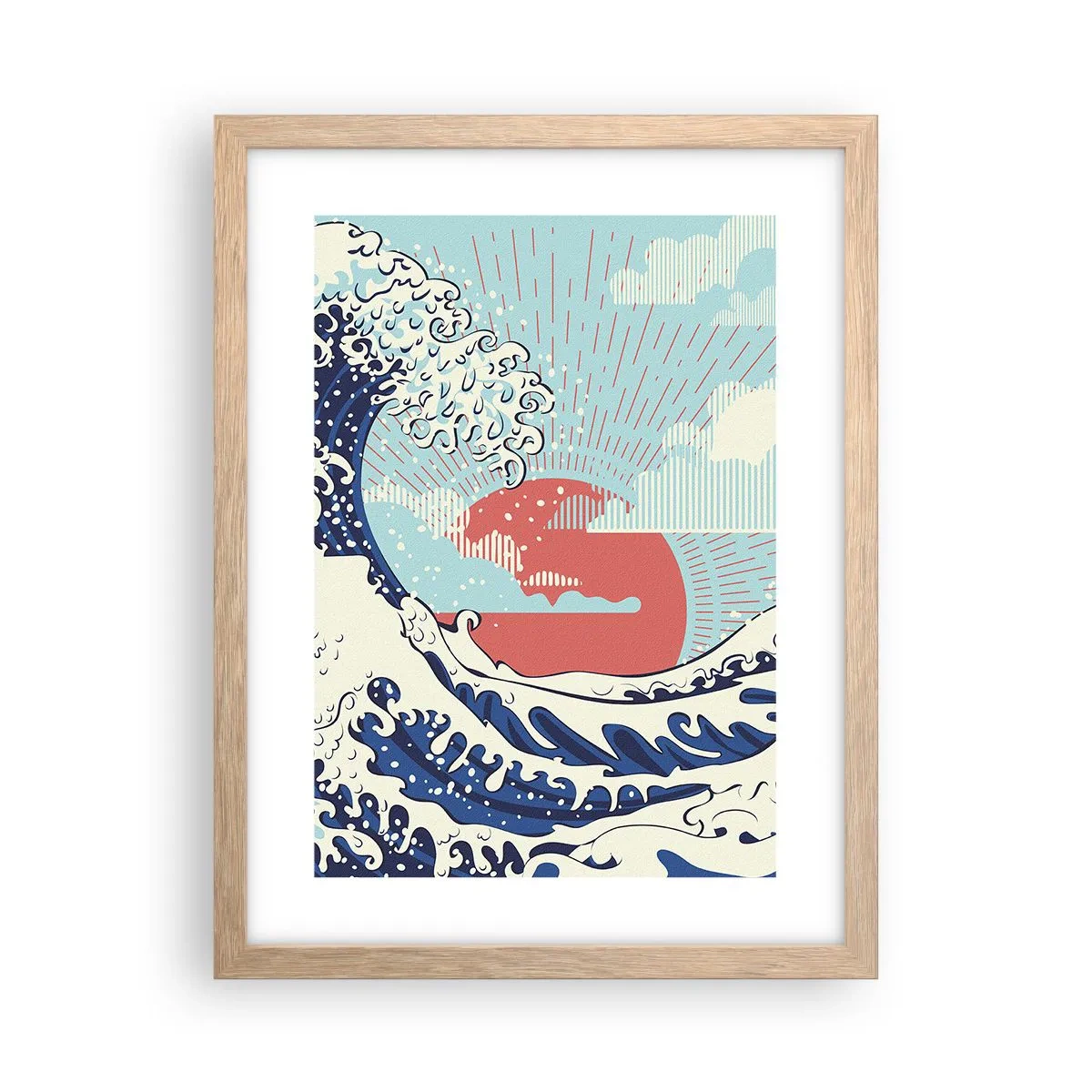 Pôster com moldura de carvalho claro - Das inspirações japonesas - 30x40 cm