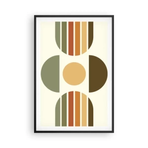 Pôster com moldura preta - Em tons terrosos - 61x91 cm