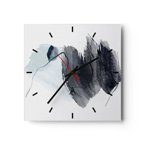 Relógio de parede - Relógio em vidro - Intensidade e movimento - 30x30 cm