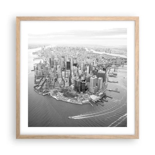 Pôster com moldura de carvalho claro - Como não amar? - 50x50 cm