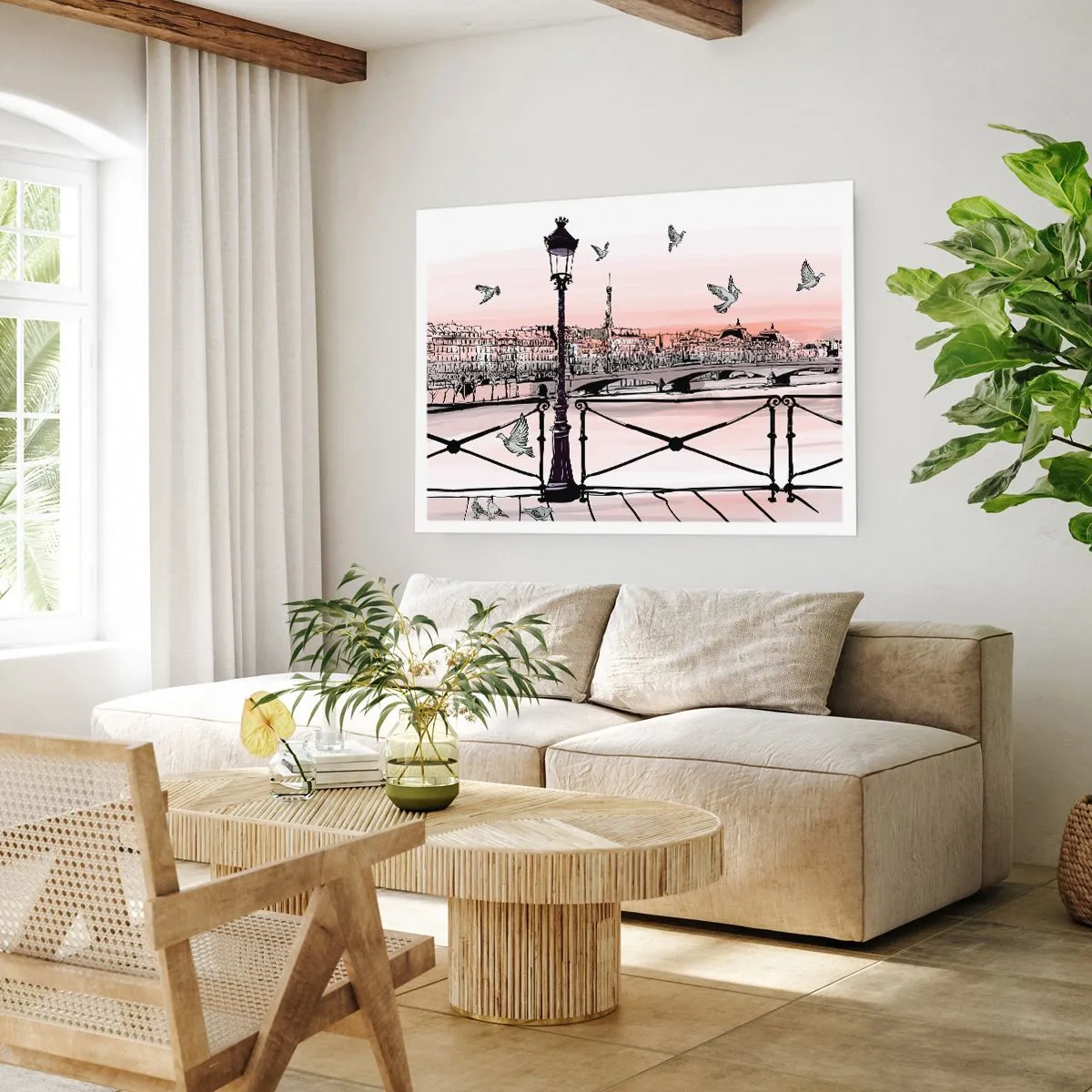 Pôster - Sobre os telhados de Paris - 100x70 cm