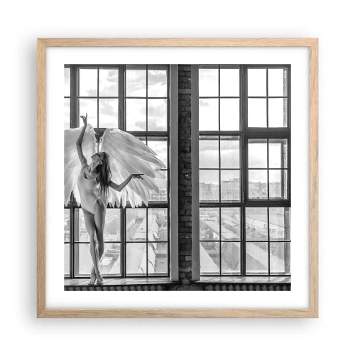 Pôster com moldura de carvalho claro - Cidade dos Anjos? - 50x50 cm