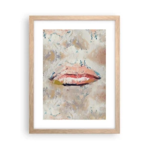 Pôster com moldura de carvalho claro - Desperta os sentidos - 30x40 cm