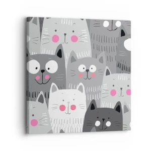 Quadro em tela - O mundo dos gatos - 30x30 cm