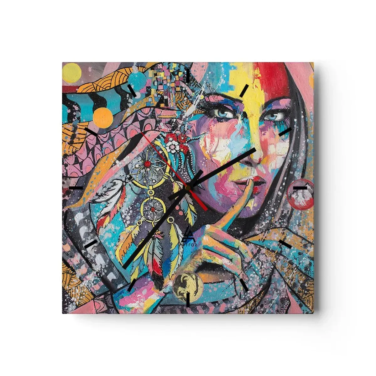 Relógio de parede - Relógio em vidro - Fique em silêncio até compreender - 30x30 cm