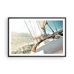 Pôster com moldura preta - Sob a vela - 91x61 cm