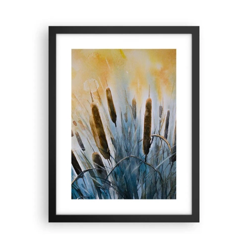 Pôster com moldura preta - O frio da água, o calor do sol - 30x40 cm