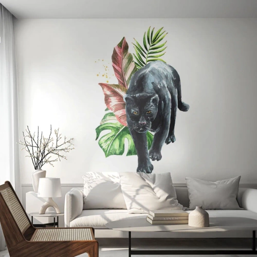 Papel de Parede Autocolante Deluxe Sticker - Coração selvagem - Pantera negra, Animais, Natureza - 300x210 cm