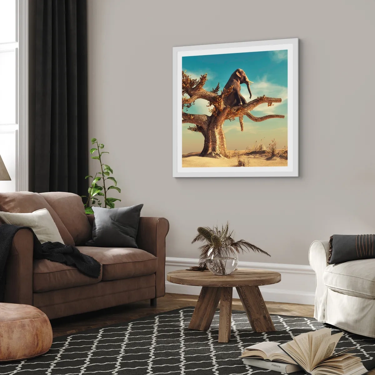 Pôster em moldura branca - Um novo ponto de vista - 30x30 cm