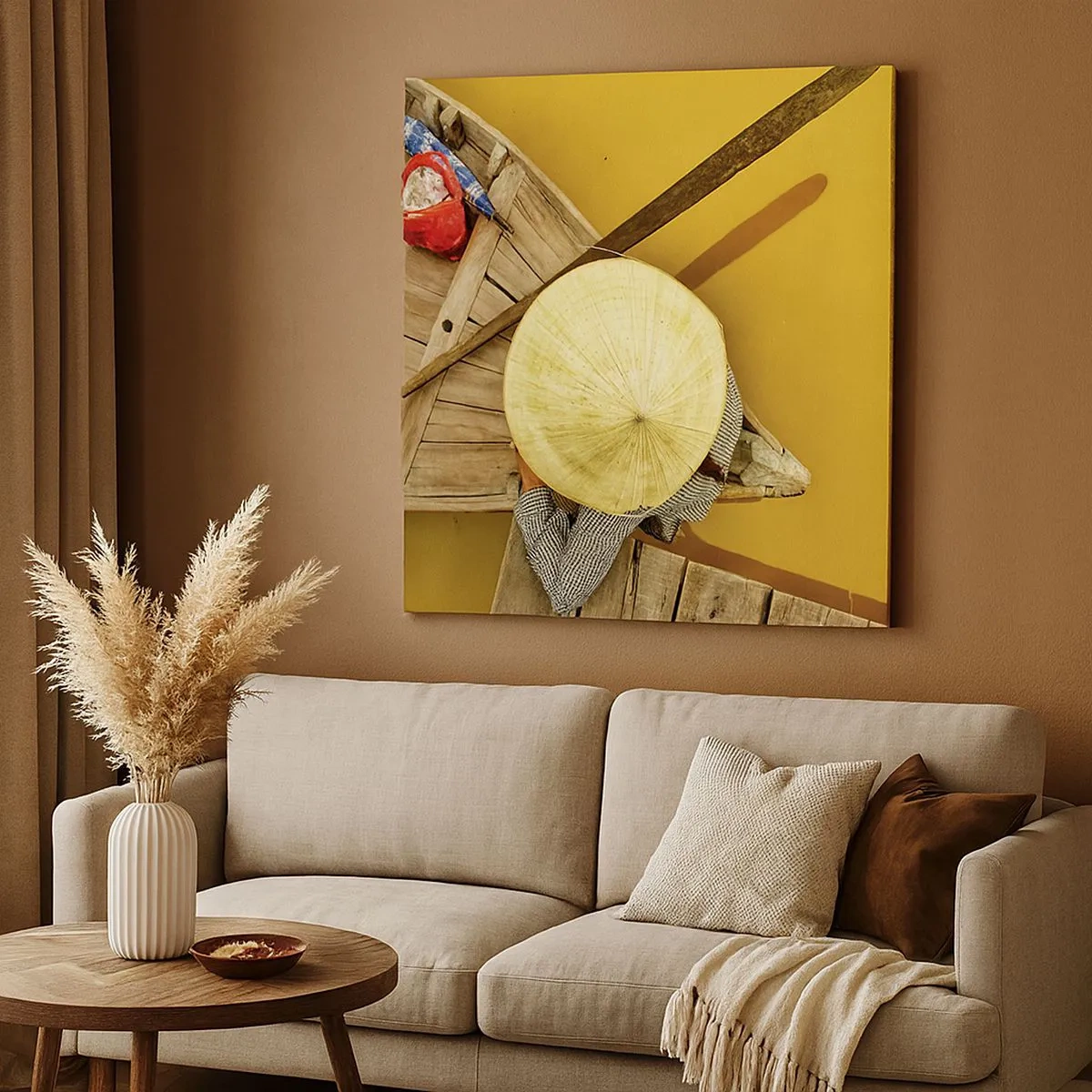 Quadro em tela - A vida no rio amarelo - 30x30 cm