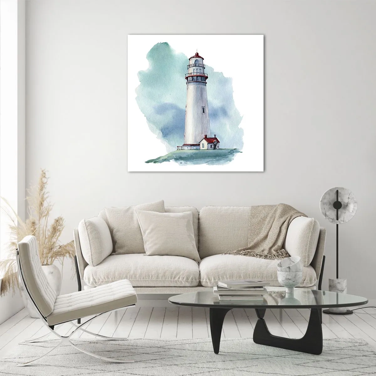 Quadro em vidro - A gentil irmã do azul - 40x40 cm