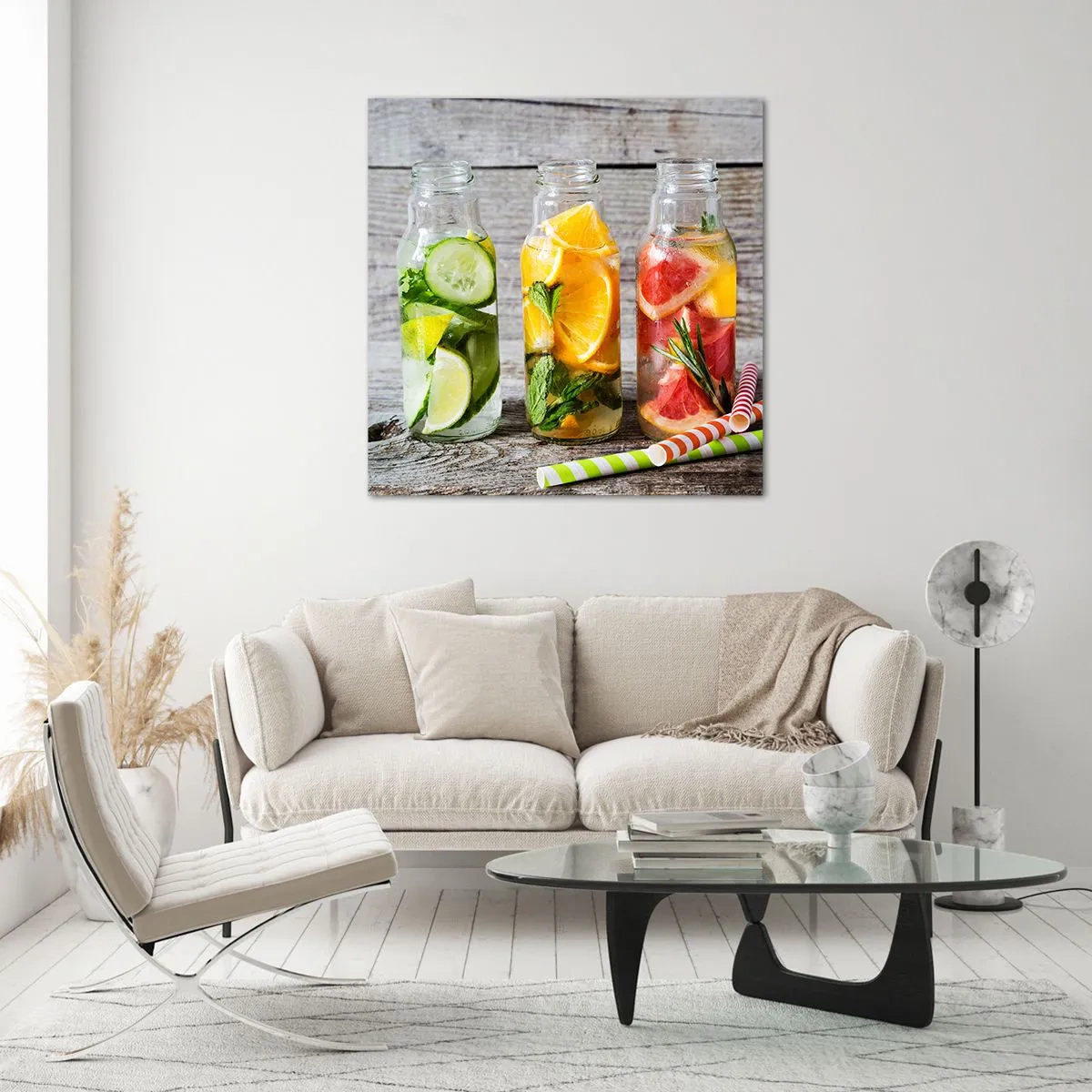 Quadro em vidro - Saudável por natureza - 40x40 cm