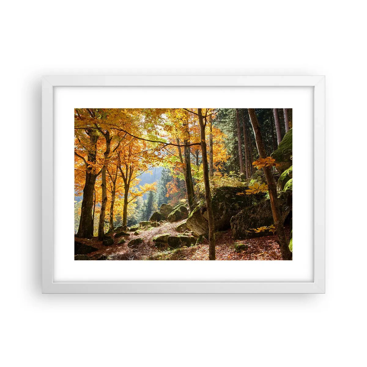 Pôster em moldura branca - Tempo para descansar - 40x30 cm