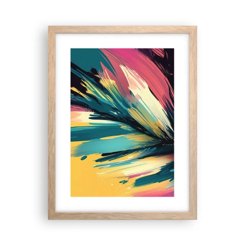 Pôster com moldura de carvalho claro - Composição – uma explosão de alegria - 30x40 cm