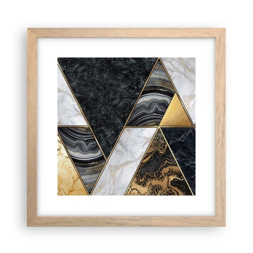 Pôster com moldura de carvalho claro - Pedra por pedra - 30x30 cm