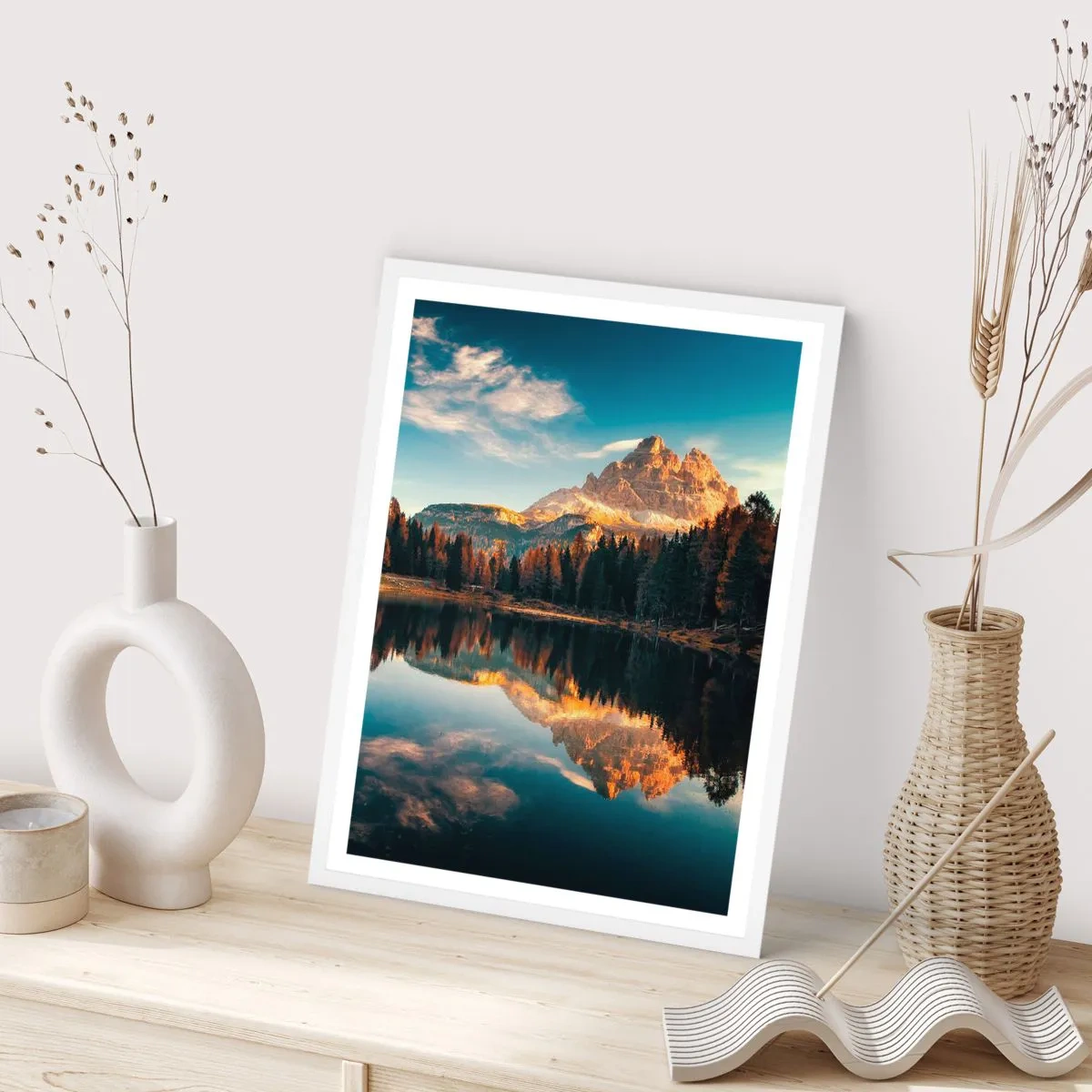 Pôster em moldura branca - Paisagem dupla - 30x40 cm