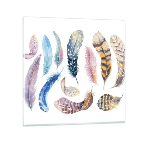 Quadro em vidro - Leve, heterogéneo e multicolorido - 30x30 cm