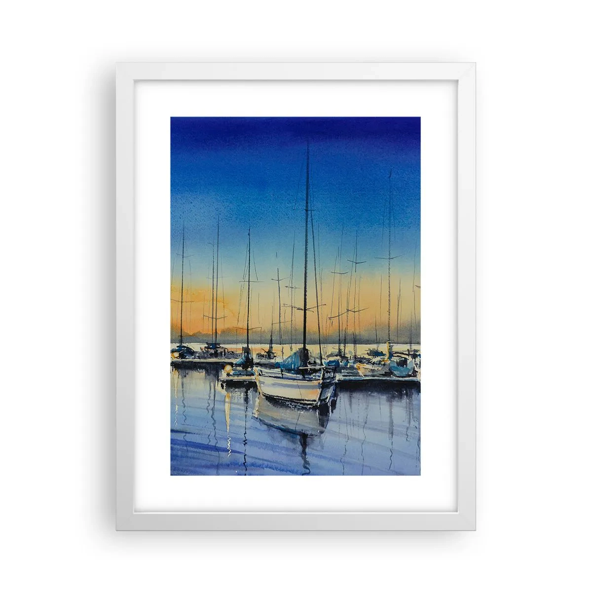 Pôster em moldura branca - Fim de um bom dia - 30x40 cm