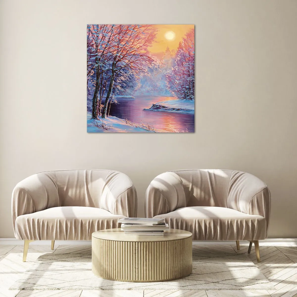 Quadro em vidro - Cores do inverno - 70x70 cm