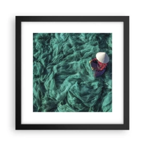 Pôster com moldura preta - Num mar de redes - 30x30 cm