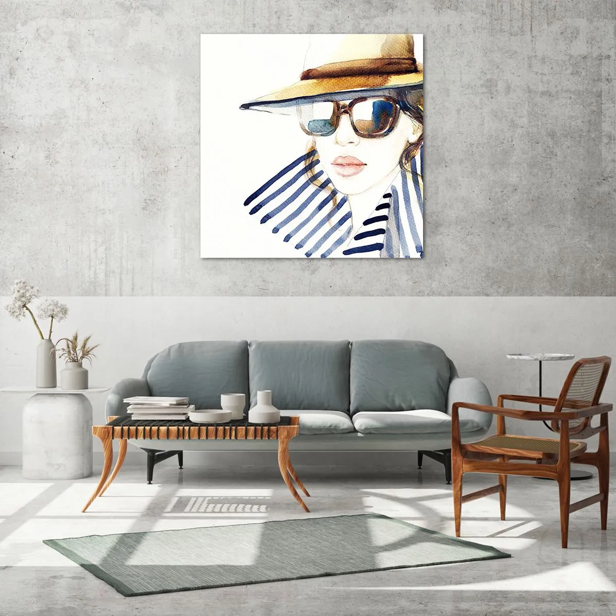 Quadro em vidro - Bem-vindo à Flórida - 70x70 cm